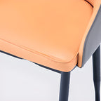 Modish Dinette Armless Chair with Parsons Back, Cushioned Alloy Legs, and Foot Pads