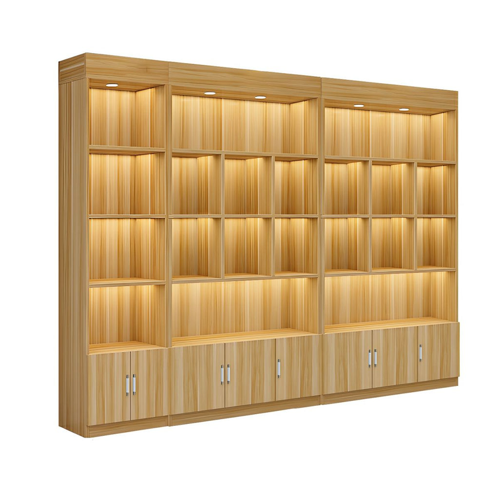 Multi-shelf Modern & Contemporary Style Wood Hutch Cabinet for Living Room