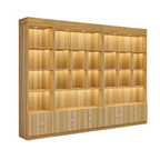 Multi-shelf Modern & Contemporary Style Wood Hutch Cabinet for Living Room