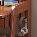 Cerulean/Peony/Cocoa Office Set Desk with Hutch, Filing Drawers, Cushion Chair(s) and Writing Desk, Desk with Exterior Shelving