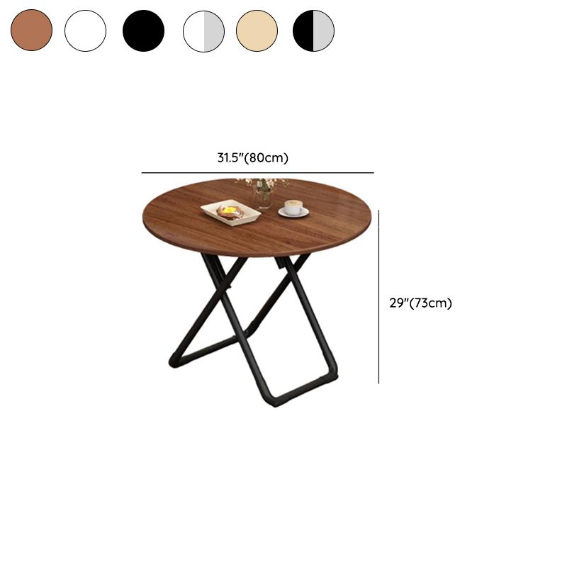 Laminate Dining Table with Crossed Legs, Foldable Square Design for 2-Seater, Anti-Fouling