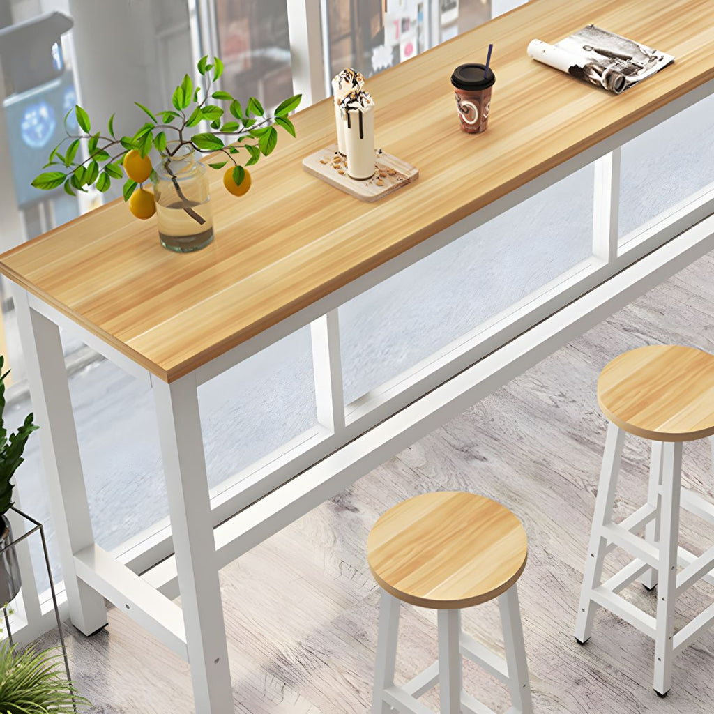 Modern Style 1/4/5 Pieces Wood Rectangular Bar Table Set for Dining Room