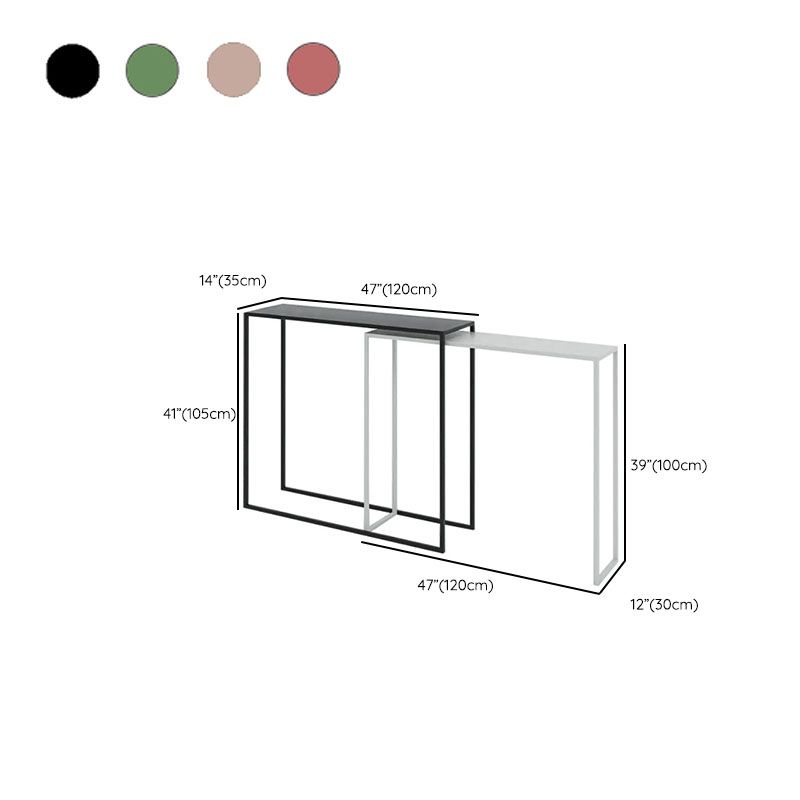 Alloy Sled Base Pub Table in Ink/Peony/Lime Green with Pull Out Feature