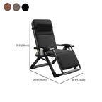 Solid Color Arm Recliner in Midnight Black/Tan with Space-saving Alloy Frame, Standard Base, Cupholder, and Removable Back