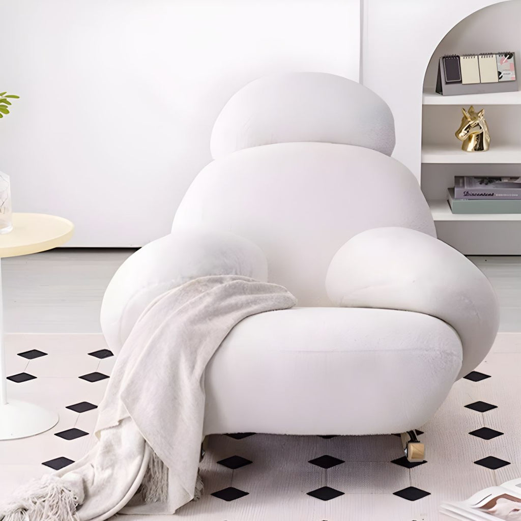Modern Upholstered Rocking Chair - Natural Wood Legs, Round Arms, and Luxurious Foam Cushion