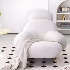Modern Upholstered Rocking Chair - Natural Wood Legs, Round Arms, and Luxurious Foam Cushion