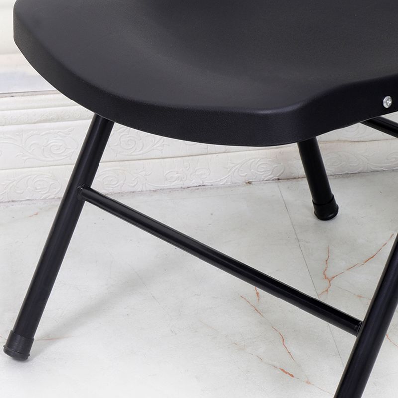 Solid Color Side Chair with Exposed Back, Foldable Metal Frame, 1 Chair Compatible with Tile Flooring