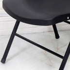 Solid Color Side Chair with Exposed Back, Foldable Metal Frame, 1 Chair Compatible with Tile Flooring
