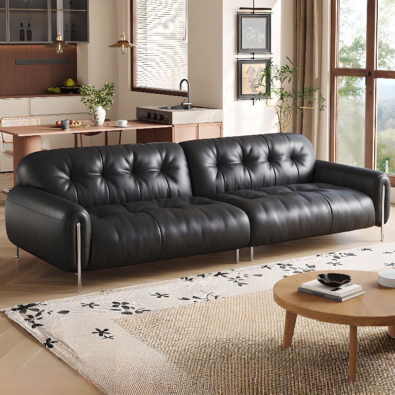 Contemporary Modern Solid Color Water Resistant Standard Sofa in Ink for 4-seater/2 People