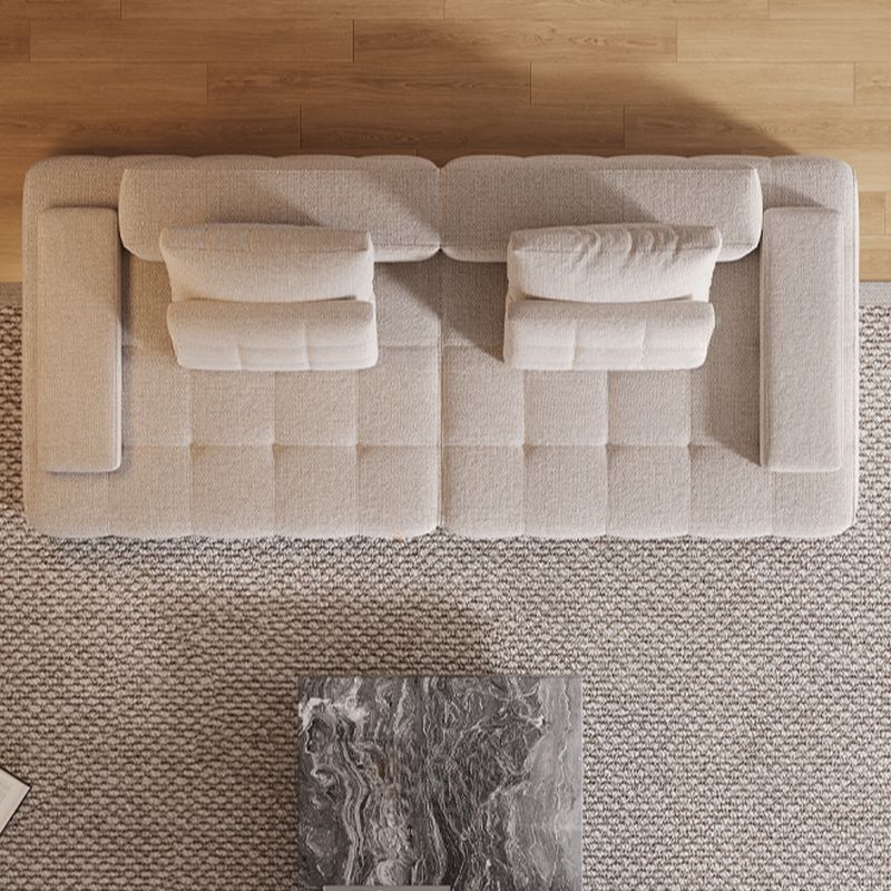 Modish Solid Color Scratch-durable/Stain Resistant Standard Sofa/Single Sofa in Chalk, 5 Person/4-seater/Seats 3
