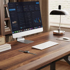 Minimalist Ergonomic Gaming Computer Desk with Sled Base and Independent Structure, Featuring Headphone Hook and Solid Wood Top