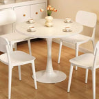 Composite Wood Dining Table with Pedestal Base, Stain Repellent, for 2-seater/Seating for 4