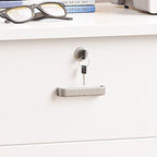 Lockable Modern Wood Filing Cabinet with Drawers & Shelves for Home Office