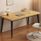 Casual Writing Desk with Storage, Scratch-proof Hairpin Base in Ink/Chalk/Natural Engineered Wood