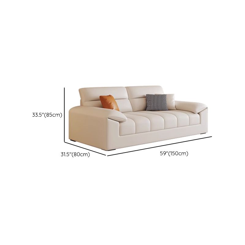 Beige Standard Sofa/Loveseat with Arm and 3 Pillows