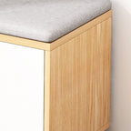 Modern Engineered Wood Shoe Storage Bench with 2 Tiers, Shelf, Gate, Dustproof Cover, and Closed Back