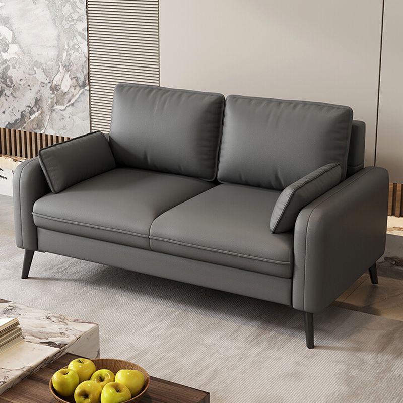 Contemporary Modern Solid Color Water Resistant Loveseat in Navy Blue/Emerald Green/Amber Color, 2-seater with 2 Pillows