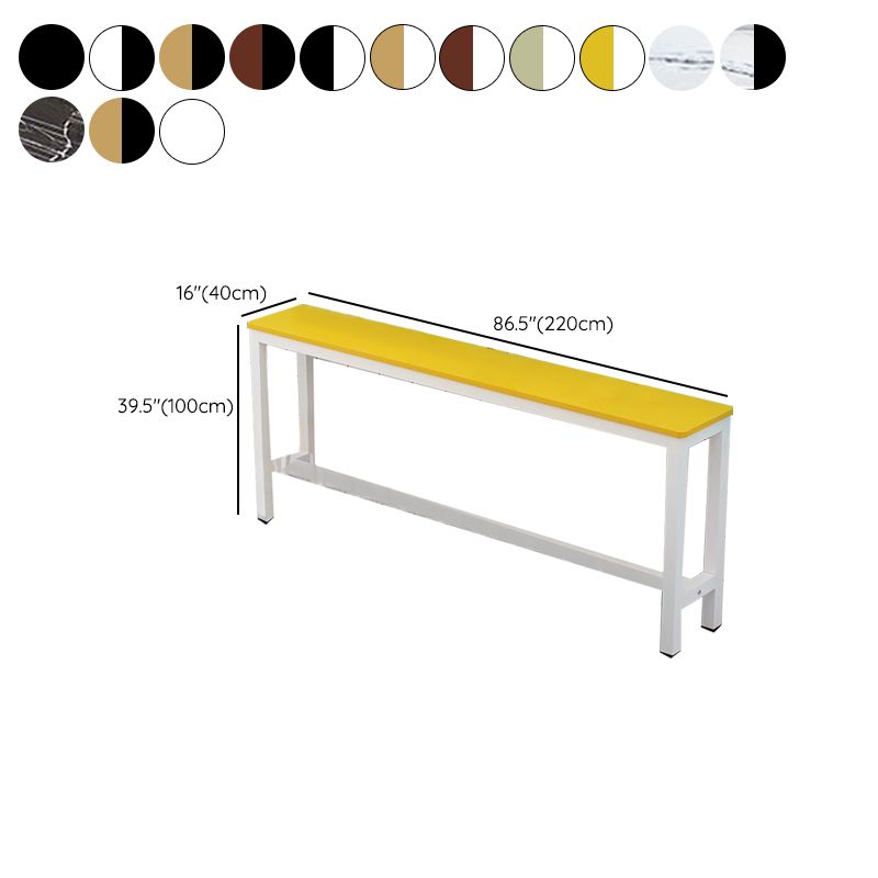 Black/Green/Yellow Reclaimed Wood Bar Table/Bar Height Dining Set with Trestle Base and Footrest in a Modern Style
