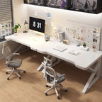 Minimalist Curved Desk with Distortion-resistant Trestle Base, Independent Structure, Wire Management, and Engineered Wood Top