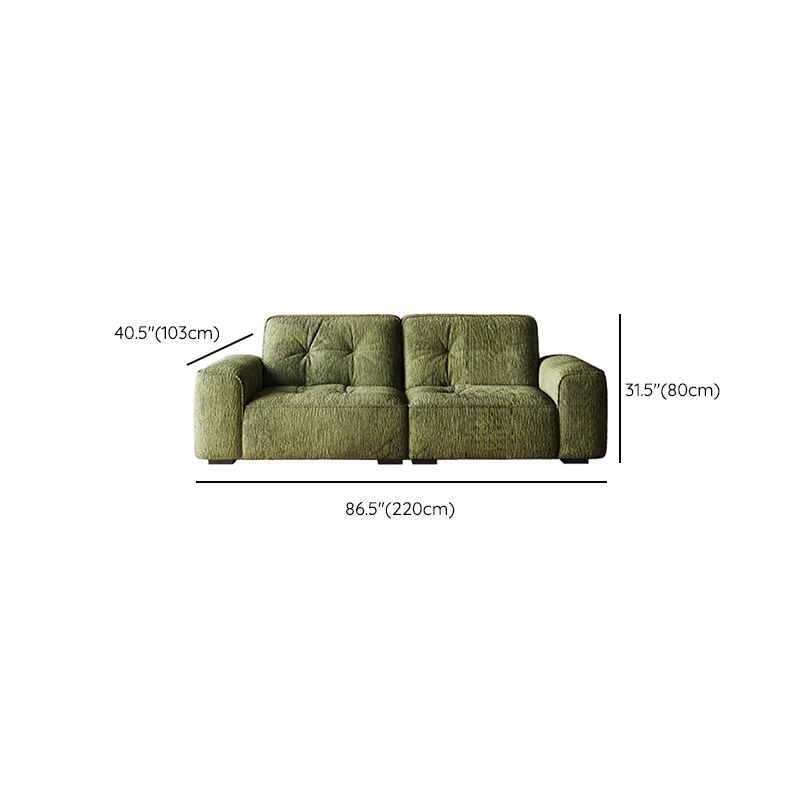 Modish Solid Color Stain Resistant Standard Sofa in Emerald Green, 3-Seater for 2