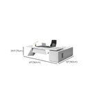 Watertight White Cabinet with 2 Drawers, Stump Base, 1 Exterior Shelf, Cable Management, and Cooling Hole