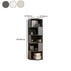 Modern Simple Style Nook Decorative Cabinet with 7/6/5 Exterior Shelves, Laminate Countertop in Light Gray/Chalk/Sand