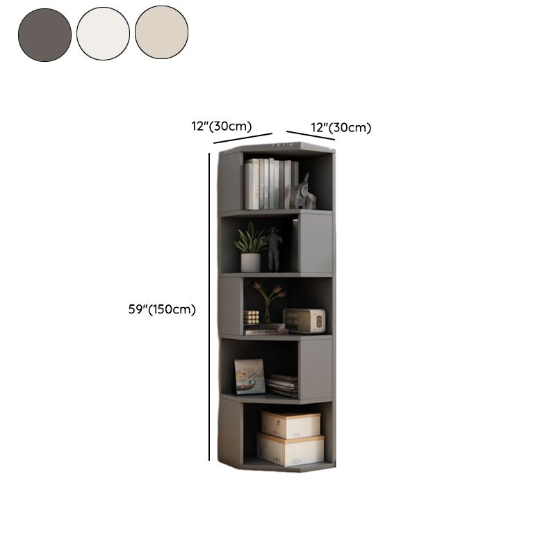 Modern Simple Style Nook Decorative Cabinet with 7/6/5 Exterior Shelves, Laminate Countertop in Light Gray/Chalk/Sand