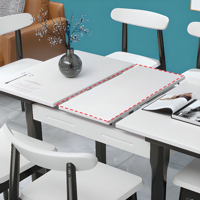 Trendy Glass Table with Chalk Gloss Finish and Legs for Seating 4/2-person, Anti-Fouling Tempered Glass Top