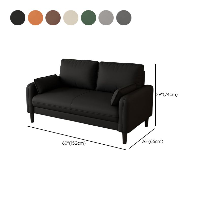 Modish Solid Color Water Resistant Loveseat with Arm, for 2, and 2 Pillows