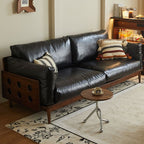 Modish Solid Color Stain Resistant Standard Sofa in Black with Arm, Available in 4-seater/3-seater