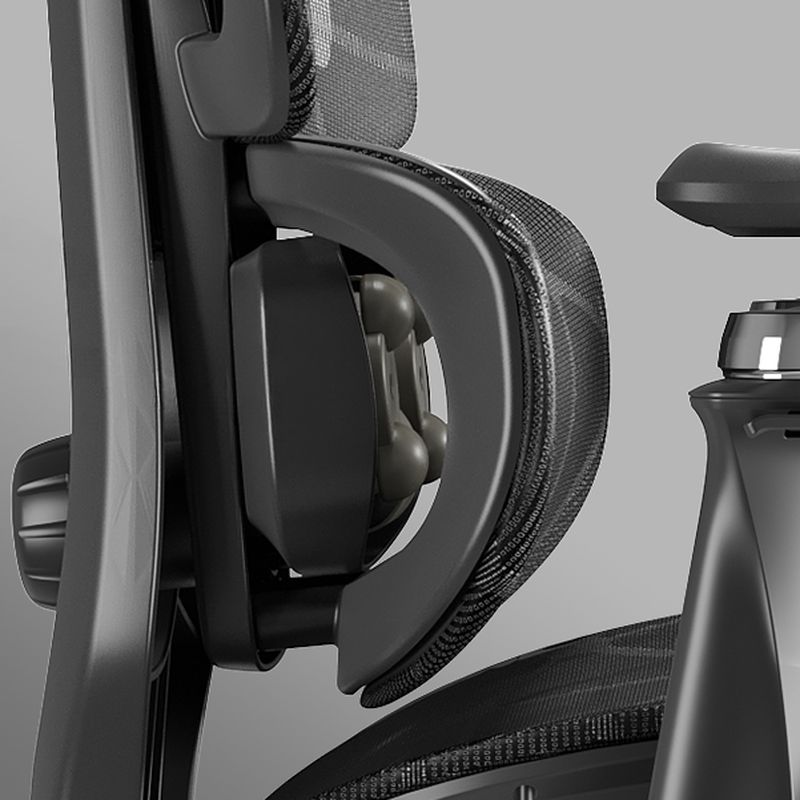 Multi-levelled Single Color Chair with Armrest, Wheels, Lumbar Support, Tilt Available, Glide Movement, and Mesh Back