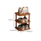 Art Deco Composite Wood Rectangle Shoe Rack in Light Brown with 9 Shelves for 1-10 Pairs in Drawing Room with Individual Shoe Cubby Holes