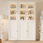 Steel Vertical Organizing Shelf with 2 Cabinets and 6-Shelf Closed Back