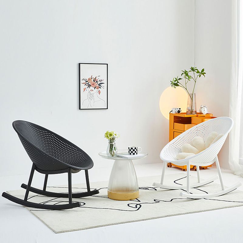 Traditional Plastic Rocking Chair with Water-Resistant Material and Sturdy Construction