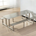 Simplistic Bench with Eased Edge, Assembly Required, Alloy/Composite Wood Cover, Rectangle Shape