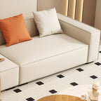 Drawing Room Standard Sofa in Dark Gray/Coffee/Off-White with Armrest and 4 Pillows