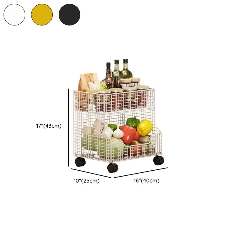 Portable Center with Metal Countertop, Basket, and 3/2 Baskets