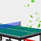 Versatile Indoor and Outdoor Ping Pong Table with Olive Green Synthetic Laminate Top and Included Table Tennis Paddle