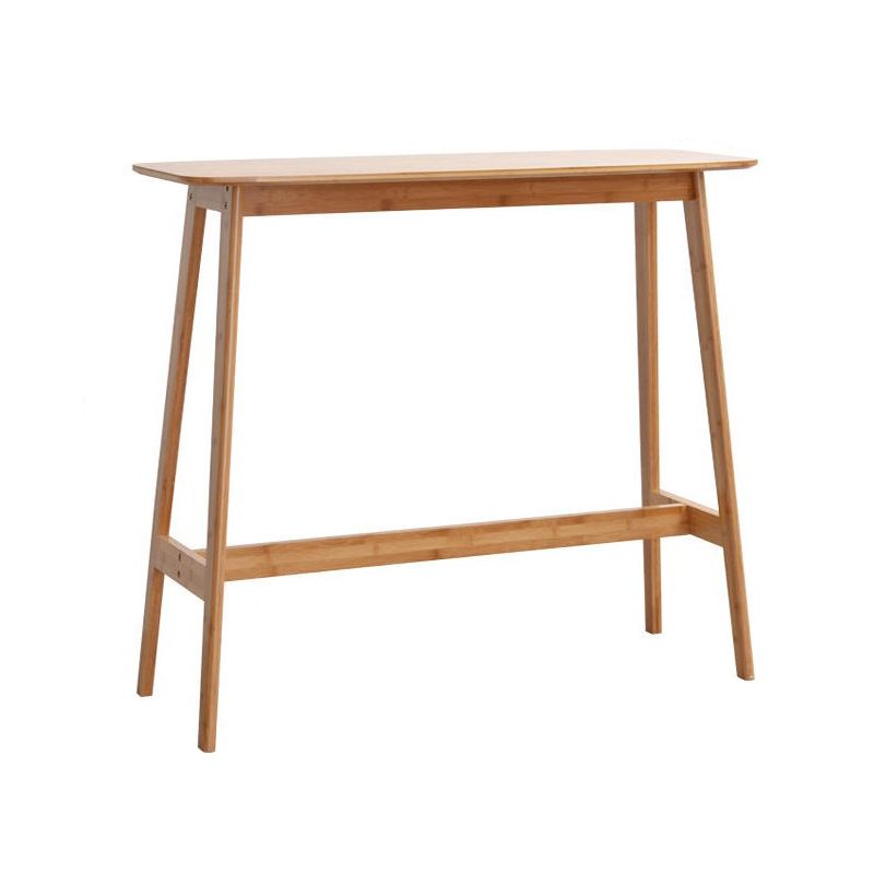Cosmopolitan Trestle Cocoa/Wood Color Rectangle Pub Table with Grain Wood Foot Support