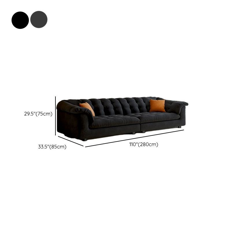 Modish Solid Color Stain Resistant Standard Sofa/Loveseat in Black/Light Green/Beige for 3-seater/2/5 Person with 2 Pillows