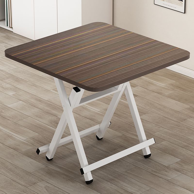 Composite Wood Dining Table with Crossed Legs, Foldable Square Top for 2-seater