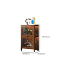 Charcoal Simplistic Bambusa Flooring Curio Cabinet with Sealed Cabinet, 2 Shelves/3 Shelves/4 Shelves, 2 Doors/3 Doors/4 Doors