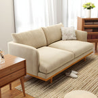Northern European Wooden 2/3-Seater Sofa Wood Legs Square Arm Sofa