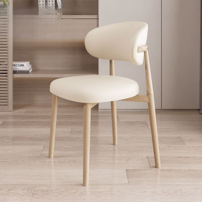 Art Deco Dinette Side Chair with Ventilated Back, Cushion Upholstery, and Steel Legs