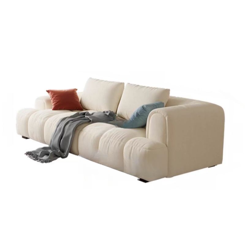 Beige Standard Sofa with Arm and 5 Pillows/4 Pillows