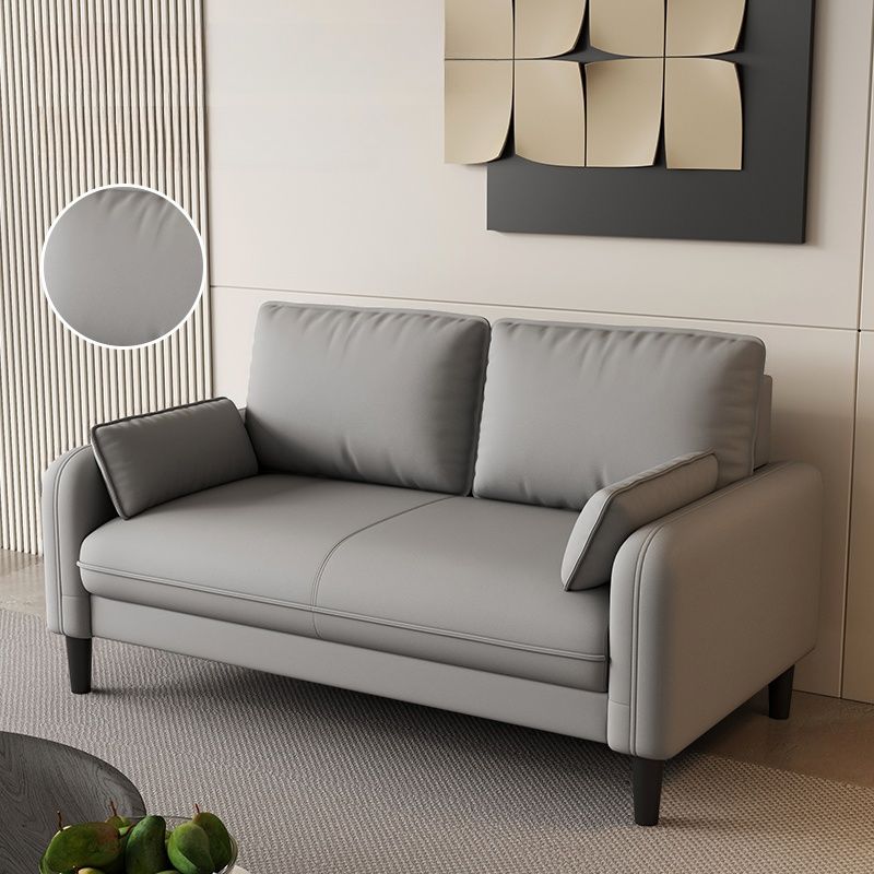 Drawing Room Standard Sofa in Pu Leather with Gray/Mocha/Off-White Armrest