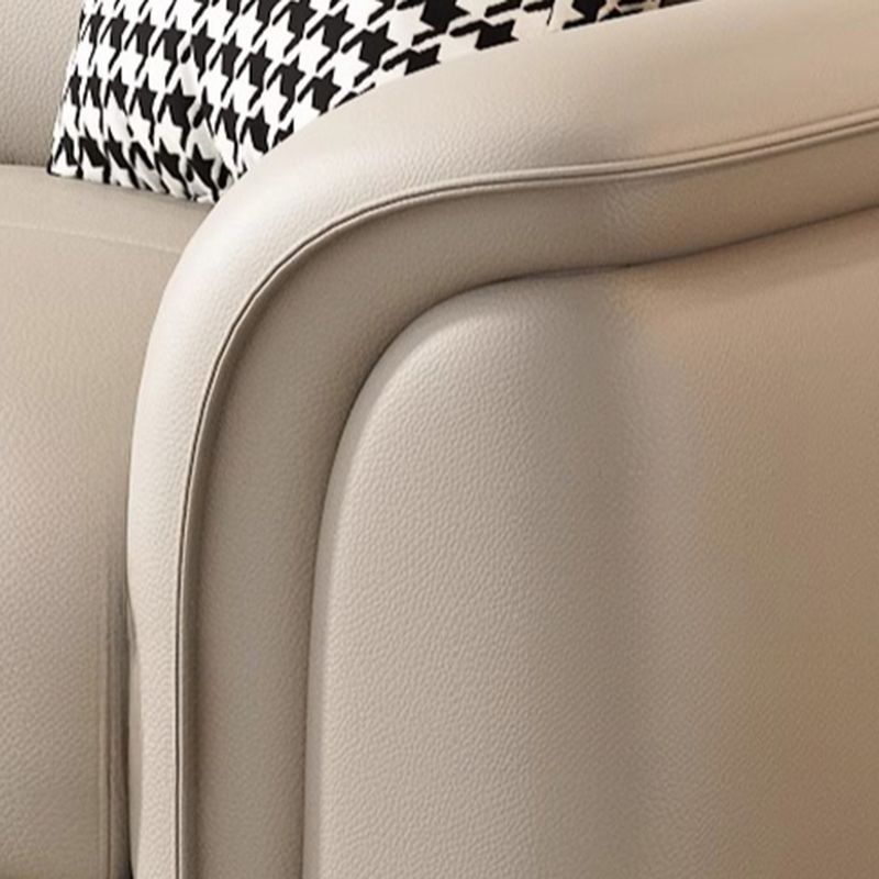 Modish Solid Color Water Resistant Standard Sofa in Off-White, Seats 3/5 Person/4-seater with 3 Pillows