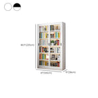 Steel Vertical Barrister Bookcase with Transparent Glass Doors and Closed Back, Featuring 6-Shelf/5-Shelf/4-Shelf