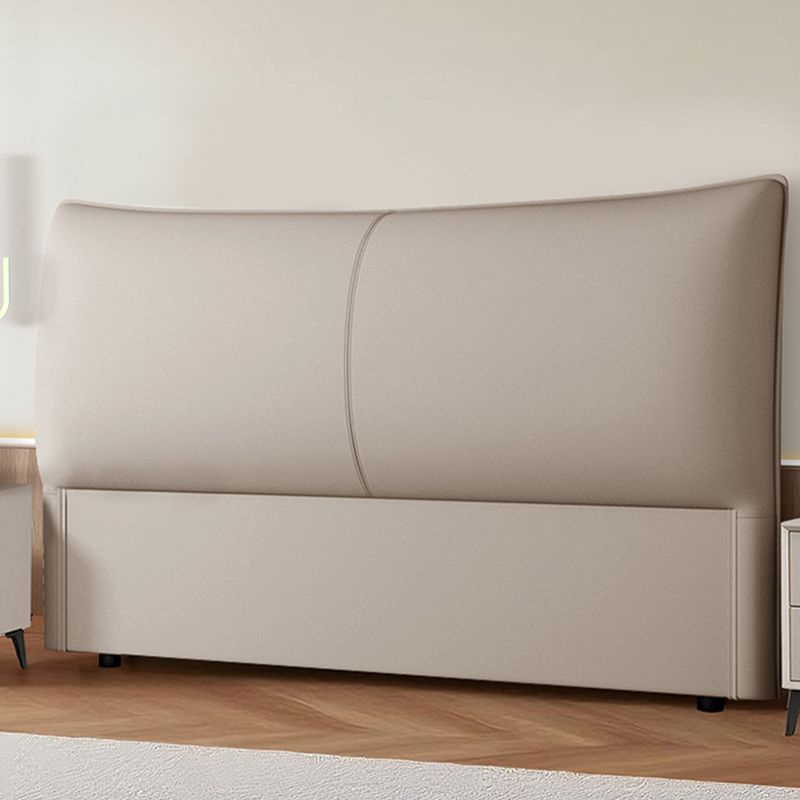 Trendy Panel Headboard in Natural Wood with No Distressing, Rectangle Shape for Queen/Full Bed, Featuring Sponge Upholstery and Standard Height