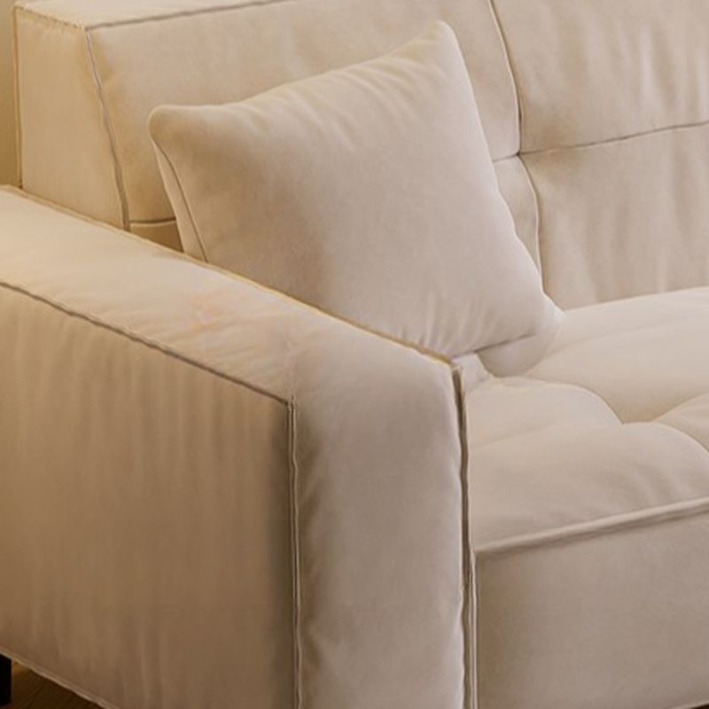 Drawing Room Standard Sofa with Flannel Upholstery in Gray/Rose/Cerulean and Armrest